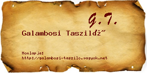 Galambosi Tasziló névjegykártya